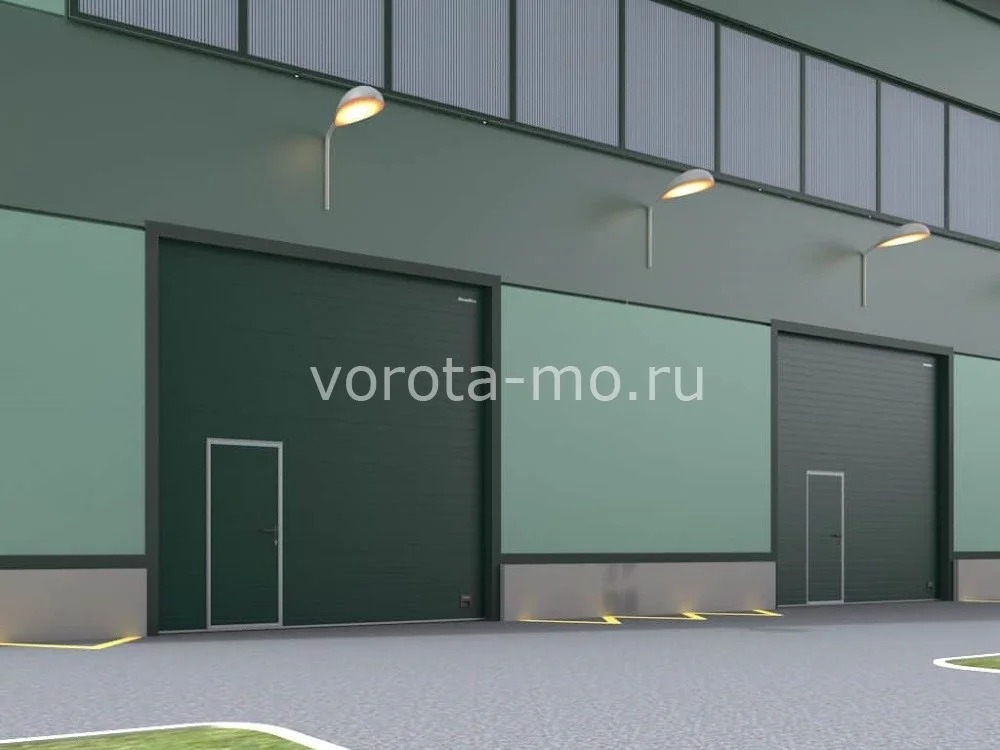 Промышленные ворота с калиткой Alutech 3500х4000